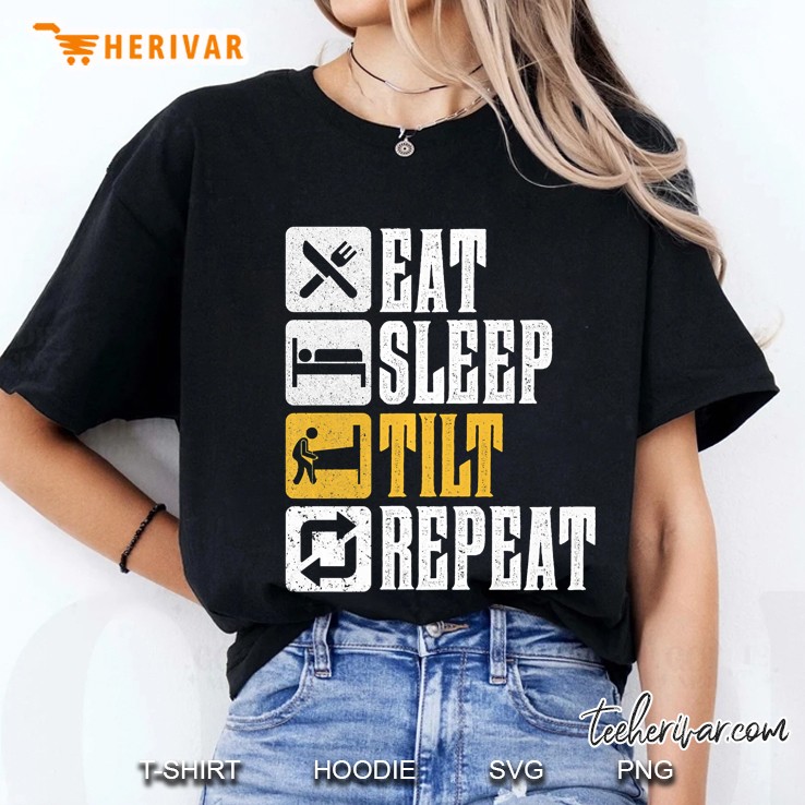 Funny Pinball Design Gift - Eat Sleep Tilt Repeat Ladies Tee