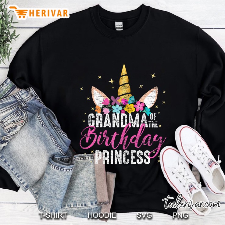 Grandma Of The Birthday Princess Gifts Unicorn Birthday Sweatshirt
