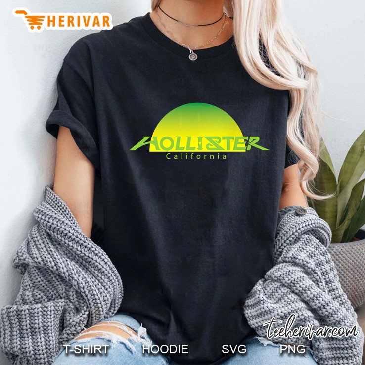Hollister Ca., Hollister Ca. Sunset Green,Back View Ladies Tee