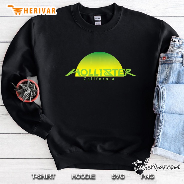 Hollister Ca., Hollister Ca. Sunset Green,Back View Sweatshirt