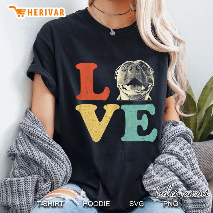 I Love My American Pitbull Terrier Dog Lovers Ladies Tee