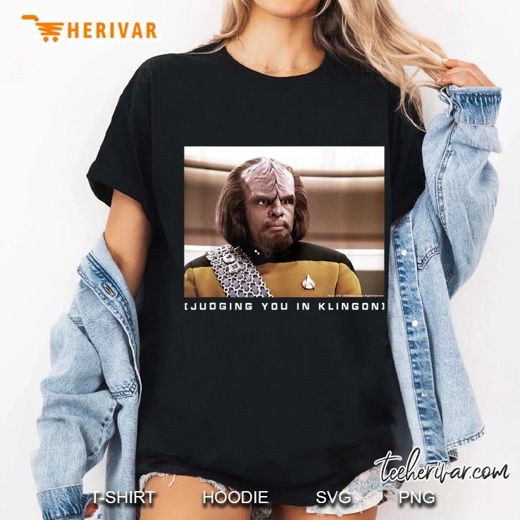 Star Trek The Next Generation Worf Judging You In Klingon Ladies Tee