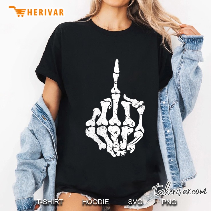 Womens Offensive Biker Middle Finger Skull Ladies Tee