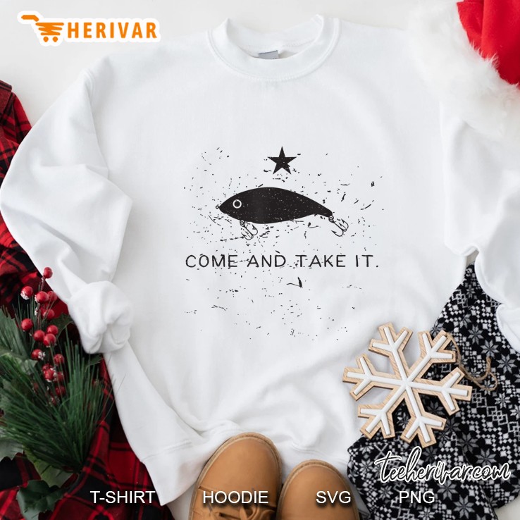 Come And Take It Saltwater Fishing Lure Flag Pun Sweatshirt