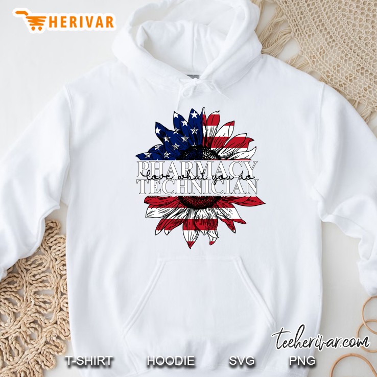 Pharmacy Technician American Flag Sunflower Version Hoodie