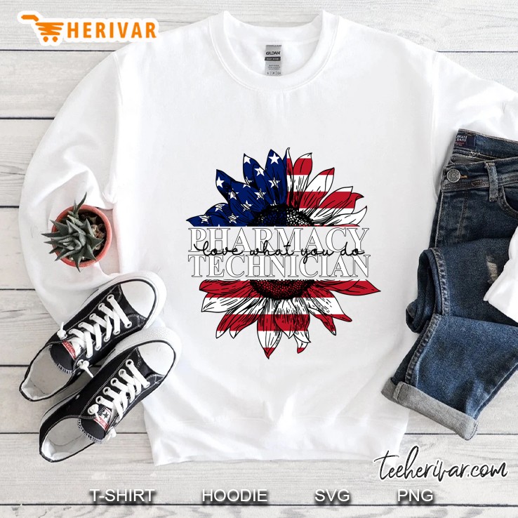 Pharmacy Technician American Flag Sunflower Version Sweatshirt