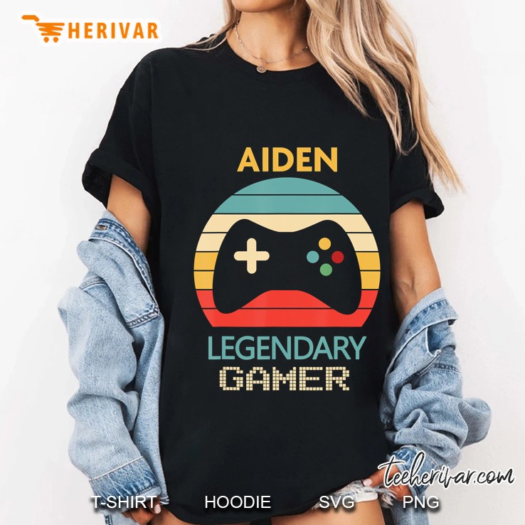 Aiden Name Gift - Personalized Legendary Gamer Hoodie