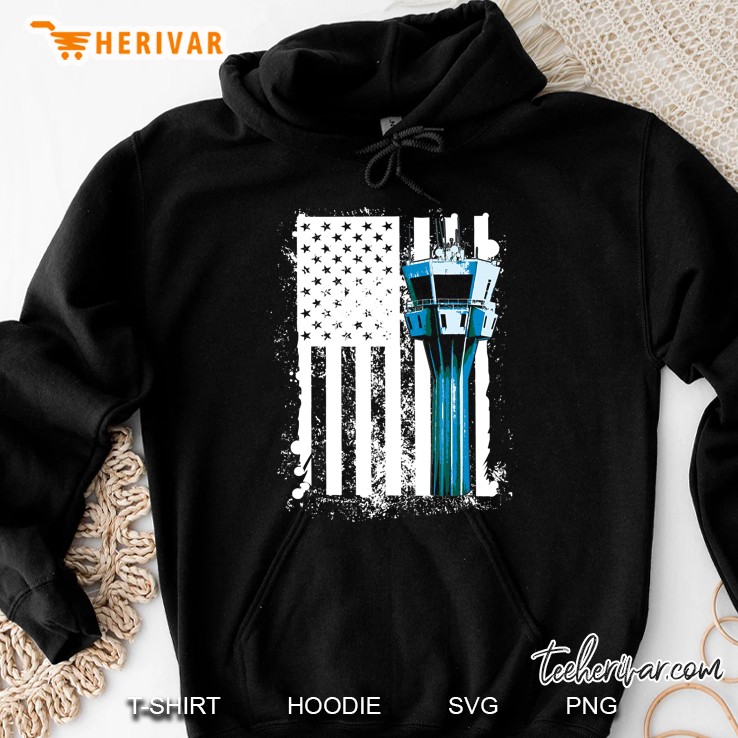 Air Traffic Controller Us Flag Atc Flight Control Hoodie