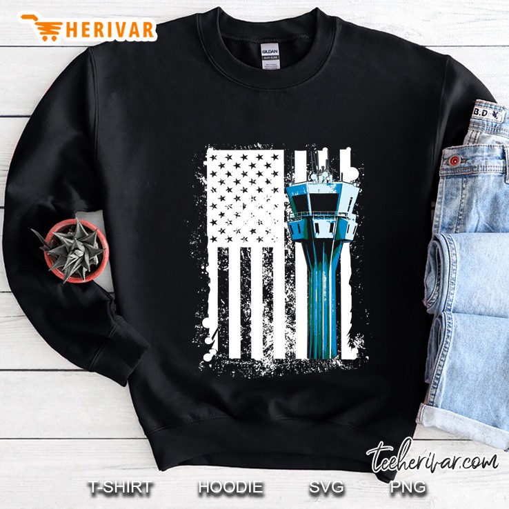 Air Traffic Controller Us Flag Atc Flight Control Sweatshirt