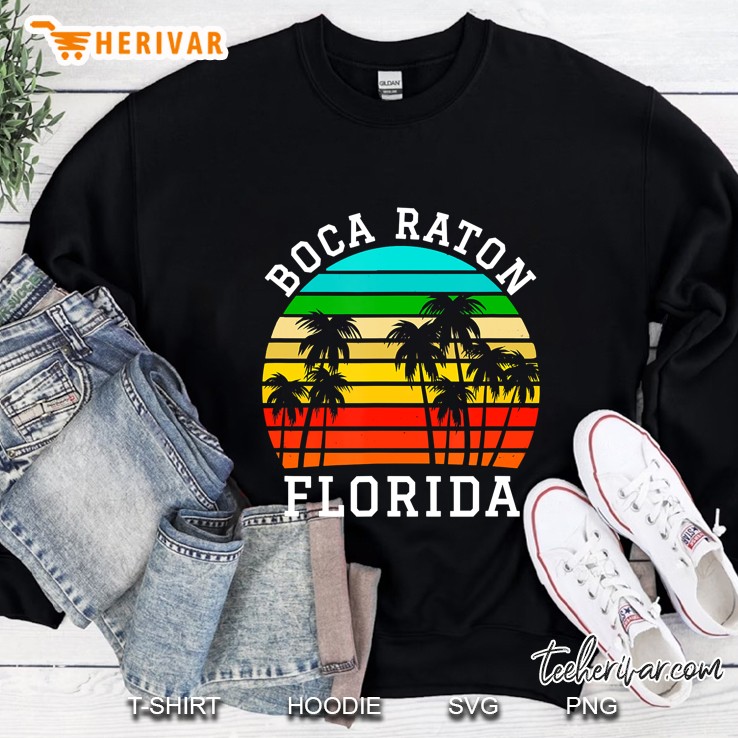Boca Raton Florida Palm Trees Sunset Matching Vacation Sweatshirt