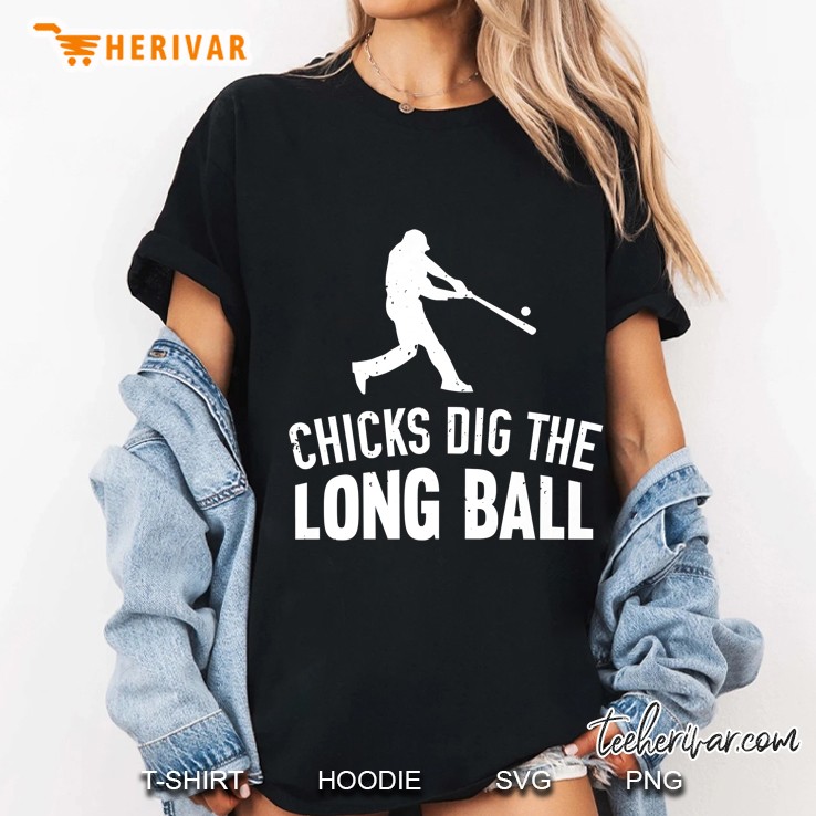 Chicks Dig The Long Ball Premium Ladies Tee