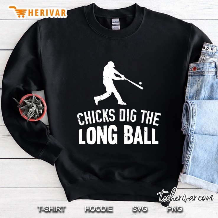Chicks Dig The Long Ball Premium Sweatshirt