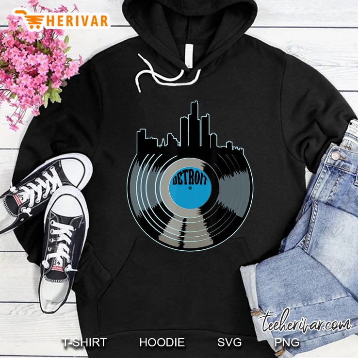 Detroit Music Vinyl Record Detroit Inhabitant Hoodie