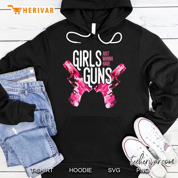Girls Just Want To Have Guns Pink Camo Shooting Sports Hoodie