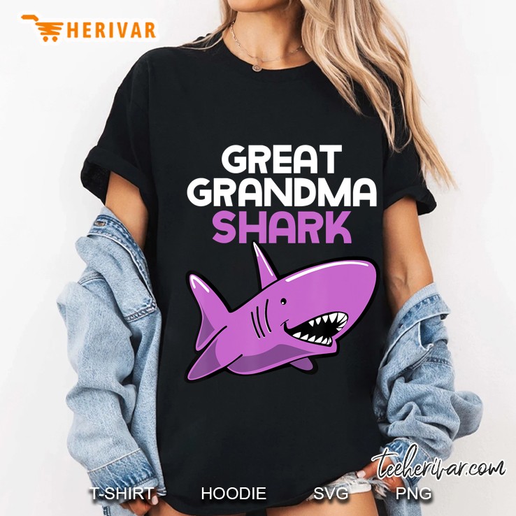 Great Grandma Shark Funny Family Gift Mother's Day Hoodie