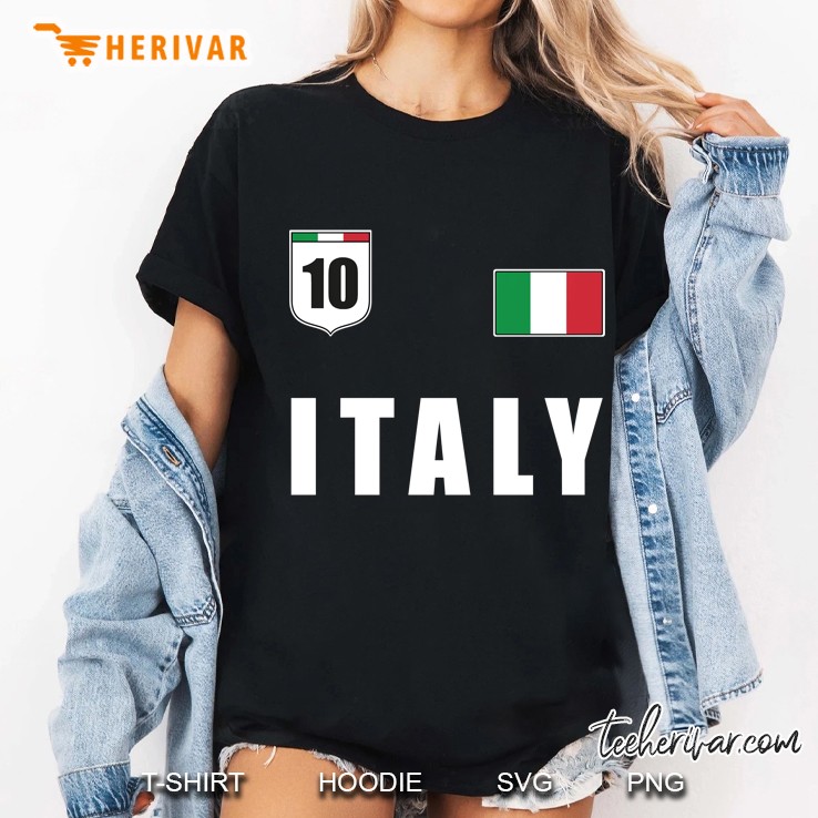 Italy Flag Soccer Outfit Gift For Italian Jersey Tee Fans Pullover Ladies Tee