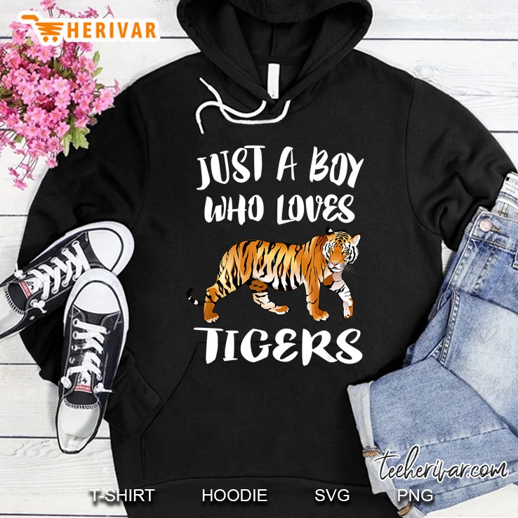 Just A Boy Who Loves Tigers Tiger Animal Lover Gift Hoodie
