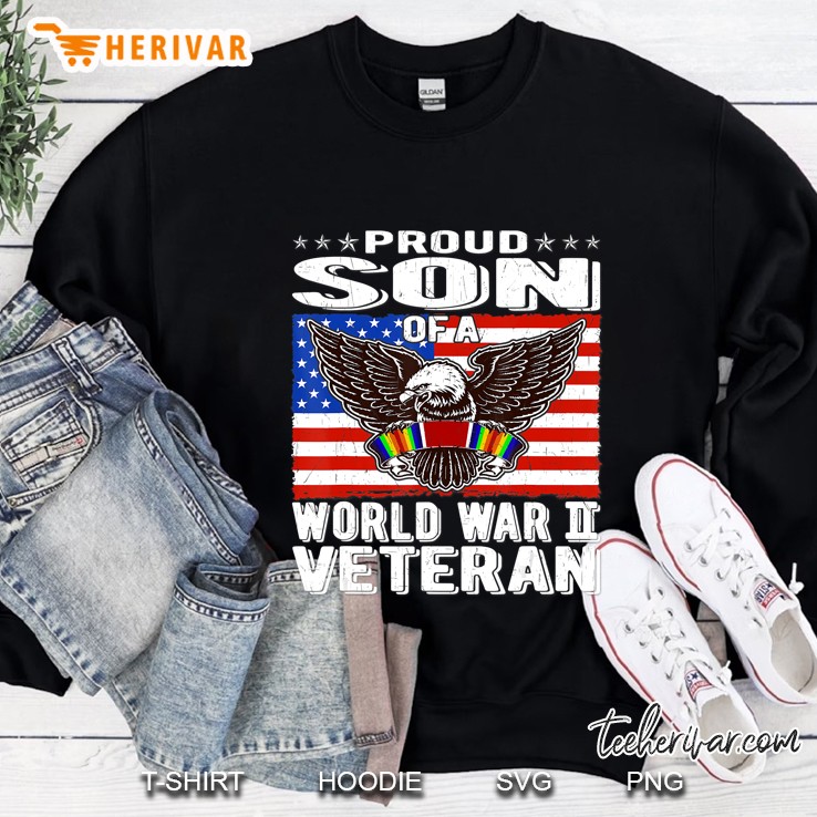 Mens Proud Son Of A World War 2 Veteran Patriotic Ww2 Family Gift Mugs