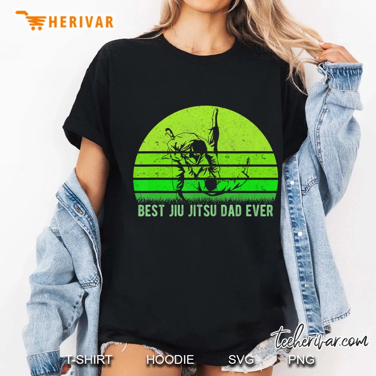 Mens Vintage Retro Best Jiu Jitsu Dad Ever Funny Dadfather