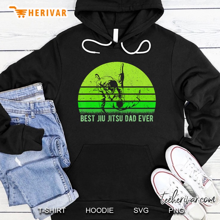 Mens Vintage Retro Best Jiu Jitsu Dad Ever Funny Dadfather