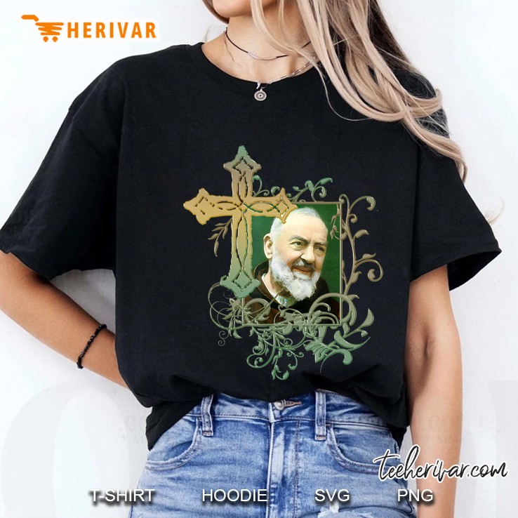 Saint Padre Pio Prayer Cross Gifts For Catholics Holy Saints Ladies Tee