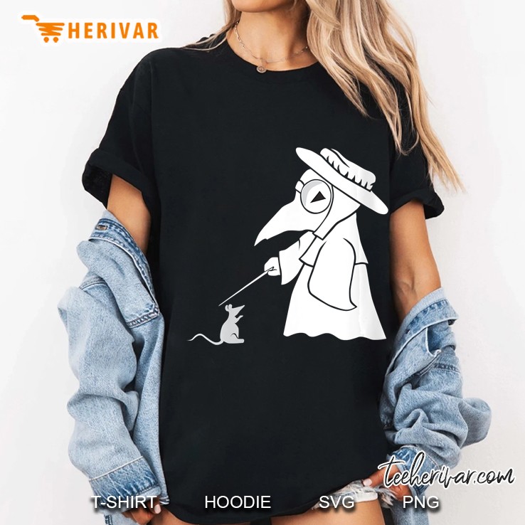Womens Chibi Plague Doctor With Rat Friend Ladies Tee