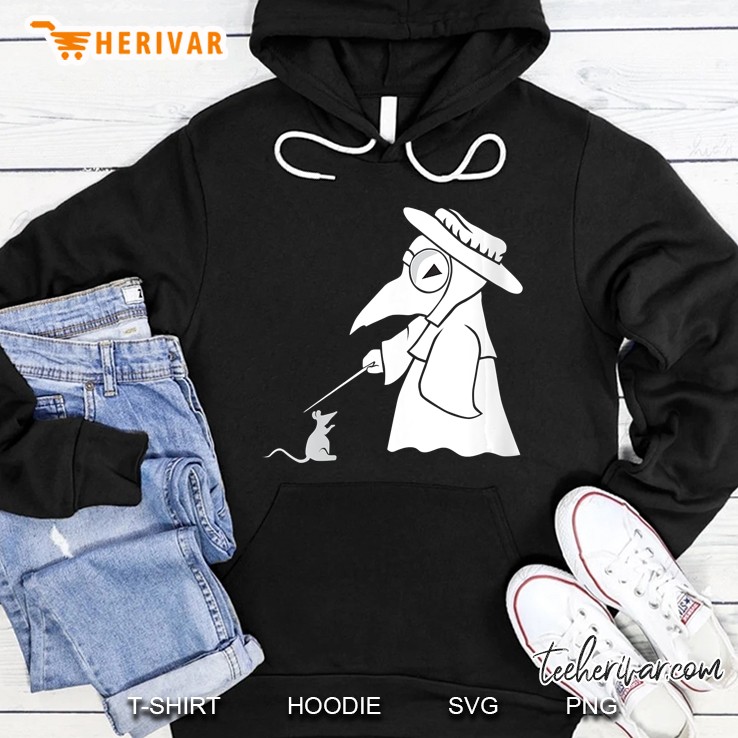 Womens Chibi Plague Doctor With Rat Friend Hoodie