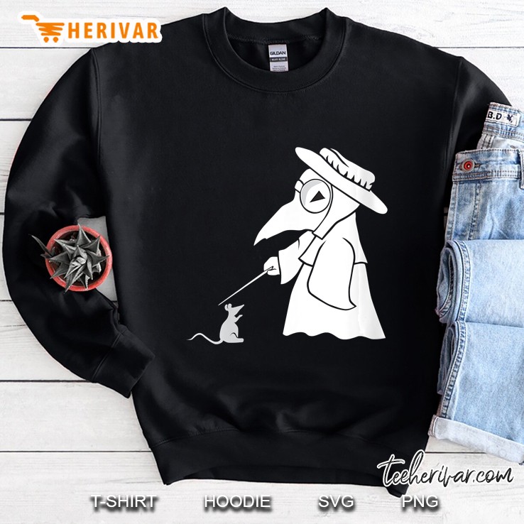 Womens Chibi Plague Doctor With Rat Friend Sweatshirt