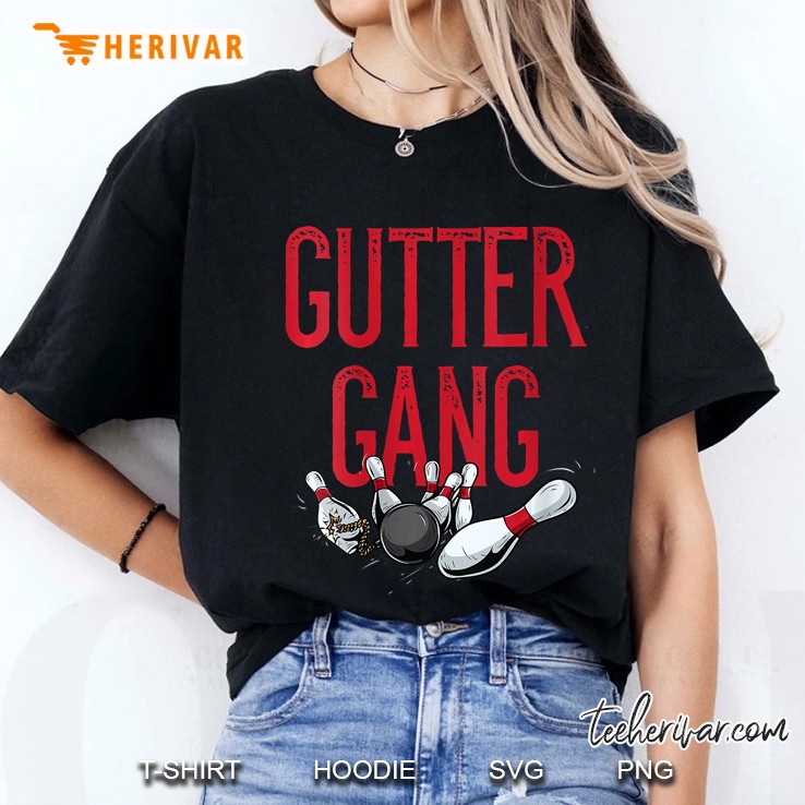 Womens Funny Bowling Family Matching Team Name Shirt Gutter Gang Hoodie