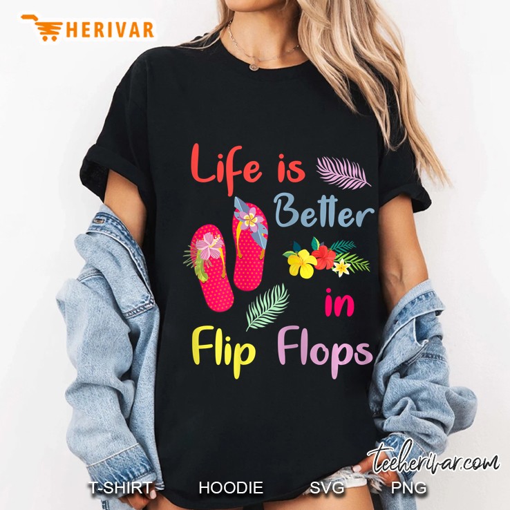 Womens Life Is Better In Flip-Flops Summer Vacation Cruise Vacay Hoodie