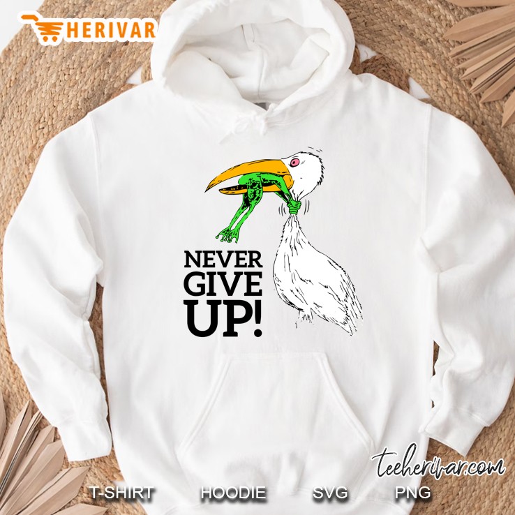 Never Give Up Stork And Frog Mugs