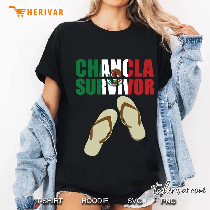 Chancla Survivor Mexican Flag Mexico Aztec Maya Funny Ladies Tee