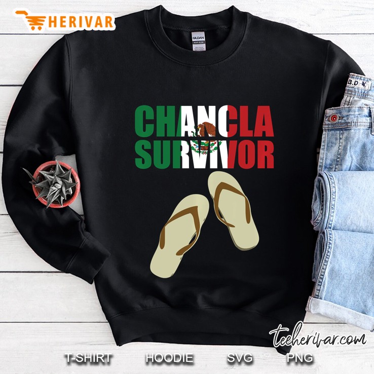 Chancla Survivor Mexican Flag Mexico Aztec Maya Funny Sweatshirt