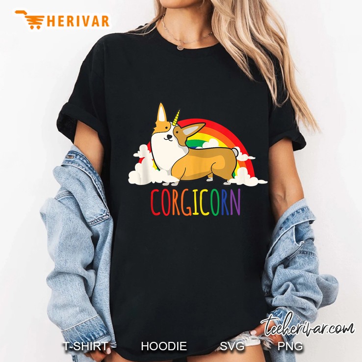 Corgi Unicorn Dog Rainbow Funny Corgicorn Gift Ladies Tee