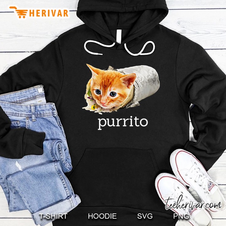 Cute Funny Kitty Cat Purrito Burrito Pun Hoodie