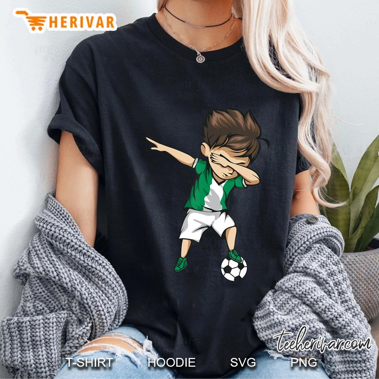 Dabbing Soccer Boy Nigeria Jersey Shirt - Nigerian Football Ladies Tee