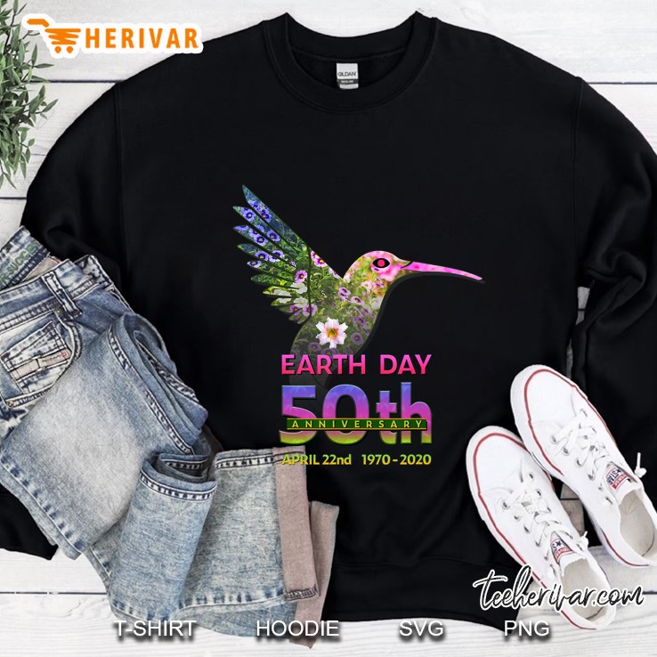 Earth Day 50Th Anniversary Hummingbird Silhouette Sweatshirt