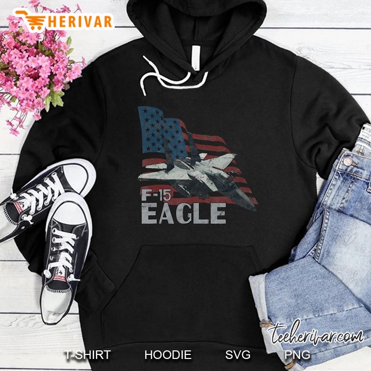 F-15 Eagle Jet Fighter Patriotic Flag Vintage Hoodie