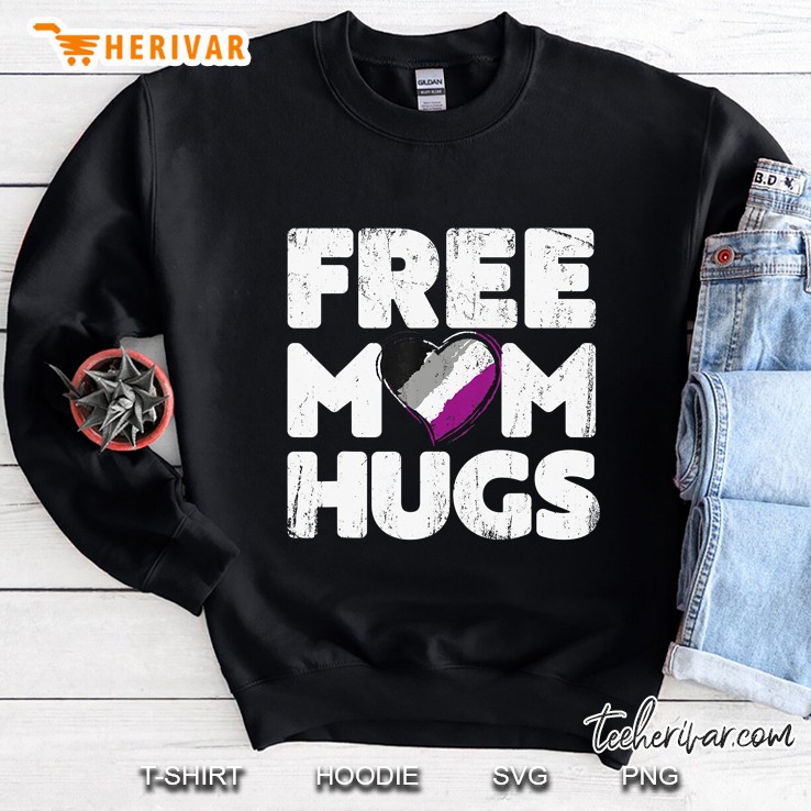 Free Mom Hugs Shirt, Free Mom Hugs Asexual Pride Lgbtqia Sweatshirt