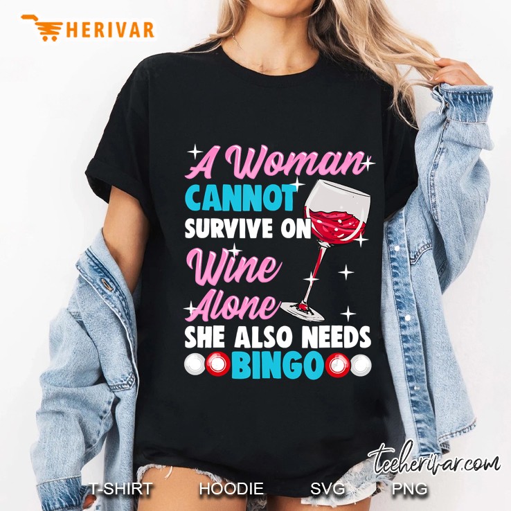 Funny Bingo And Wine Bingo Women Gift Ladies Tee