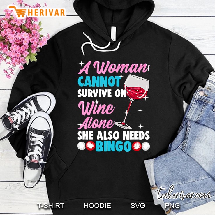 Funny Bingo And Wine Bingo Women Gift Hoodie
