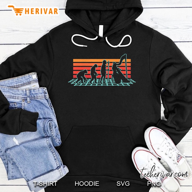 Harp Player Retro Vintage Harpist Musician Funny Gift Hoodie