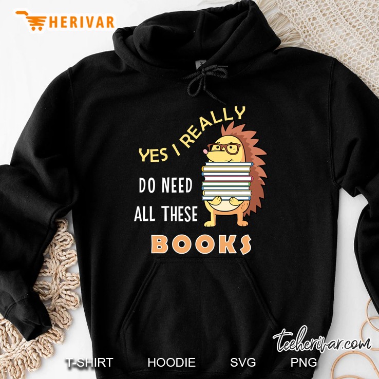 Hedgehog Book Lovers Funny Reading Books Library Literacy Hoodie