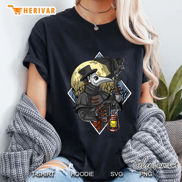 Plague Doctor Steampunk Raven Medieval Fantasy Premium Ladies Tee