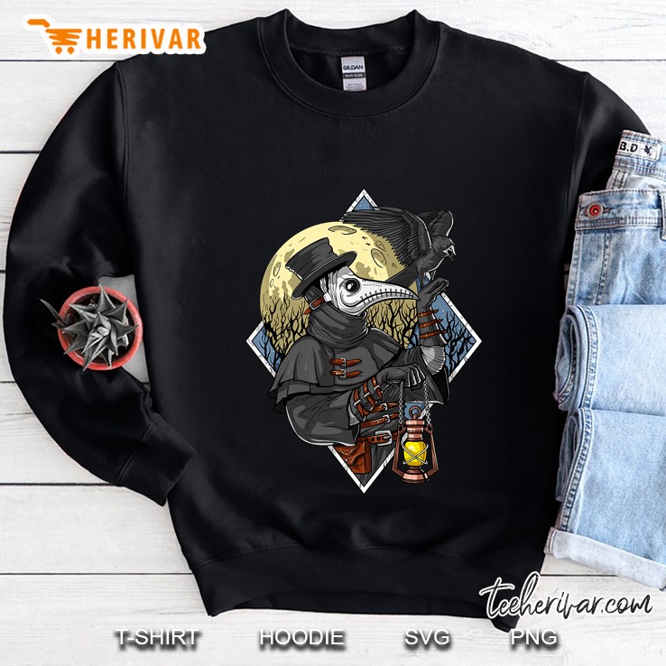 Plague Doctor Steampunk Raven Medieval Fantasy Premium Sweatshirt