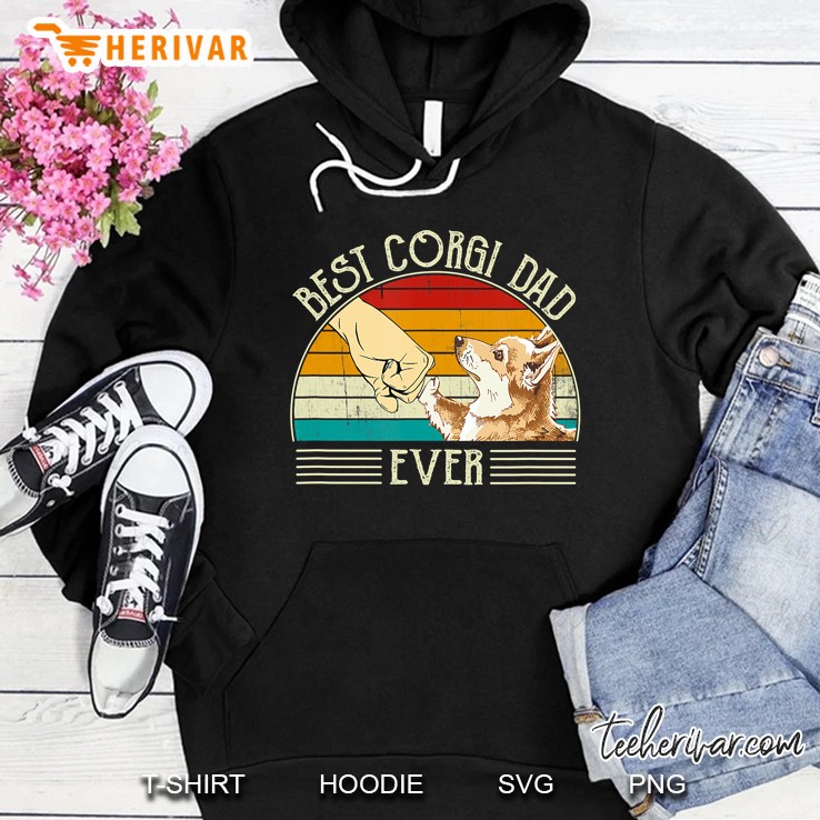 Retro Vintage Best Corgi Dad Ever Hoodie