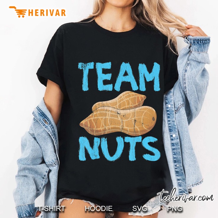 Team Nuts Gender Reveal Shirt Team Boy Baby Shower Party Ladies Tee