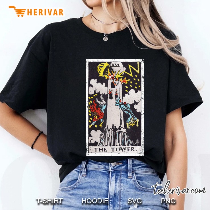 The Tower Tarot Card Xvi (Vintage Design) Ladies Tee