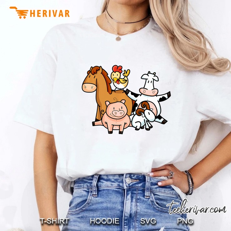 Farmer Animals Children Shirt Cool Young Barn Animals Gift Hoodie