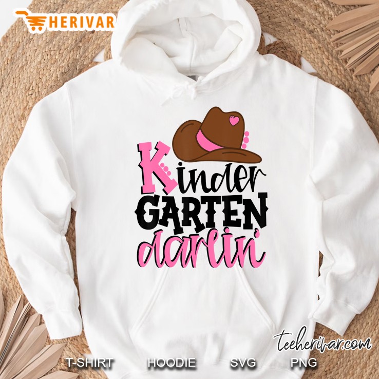 Kindergarten Darlin Cute Cowgirl Pink Girls Kids Cowboy Hat Hoodie